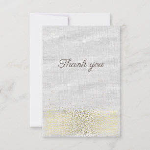 Thank you with gold colour glitter card