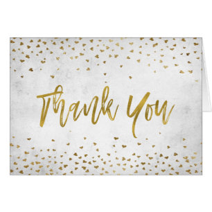 Thank You with Gold Foil Hearts Confetti