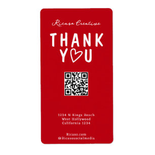 Thank You With Love Heart and QR Code