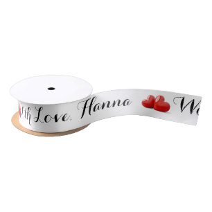 Thank You with Love Personalise Satin Ribbon