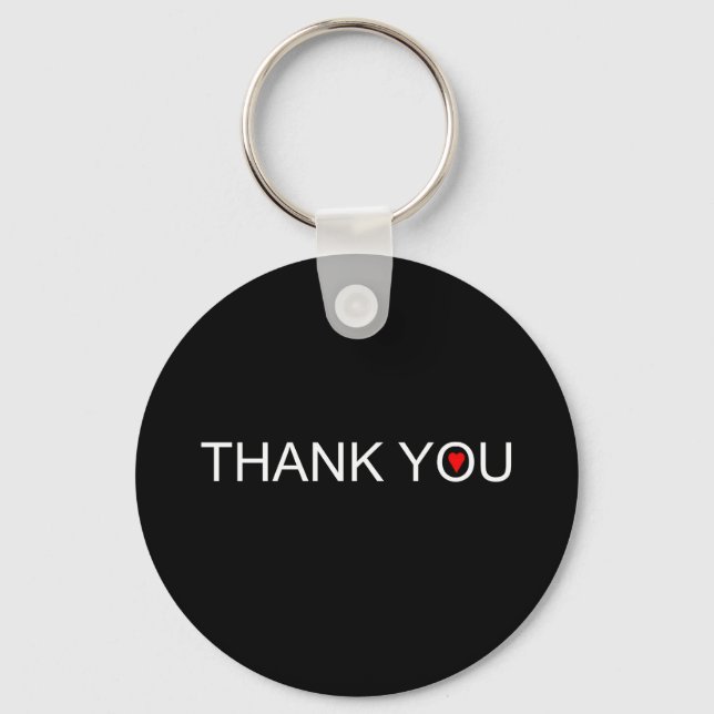 Thank you with one red heart key ring (Front)