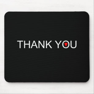 Thank you with one red heart mouse mat