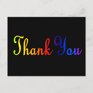 Thank you with Rainbow Colours Postcard