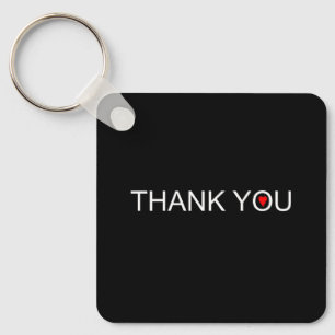 Thank You with Red Heart Key Ring