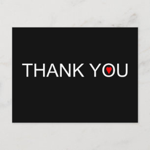 Thank You with Red Heart Postcard