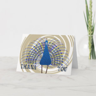 Thank you with vector peacock card