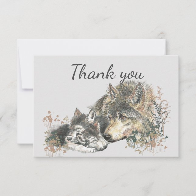Thank You Wolf & Cub Parent Babysitter Card (Front)