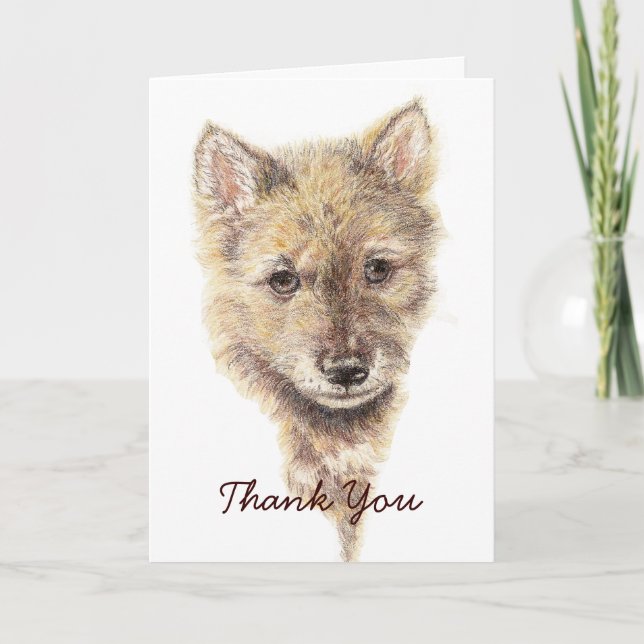 Thank You Wolf, Wolves, Cub, Pup, Nature, wildlife (Front)