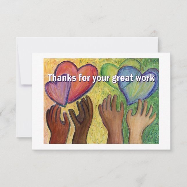 Thank You Word Art Note Card (Front)