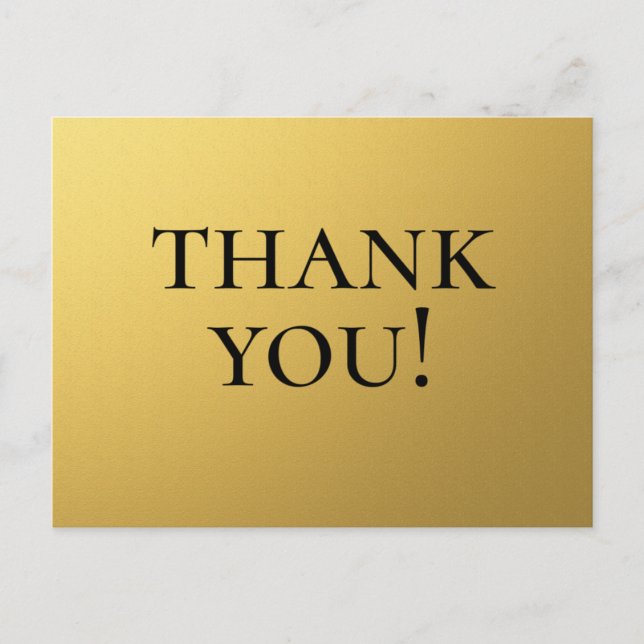 Thank you word on gold background postcard (Front)
