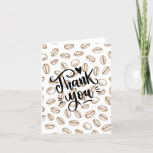 Thank You Words Under a Coffee Bean Background Card