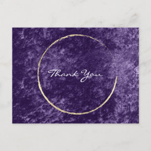 Thank You Wreath Violet Gold Velvet Purple Grape Postcard