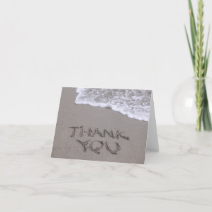 Thank You written in Sand Note Card