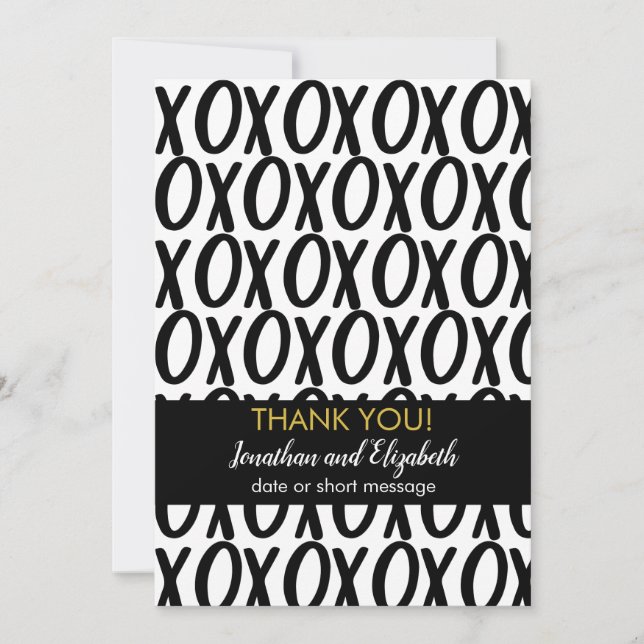 Thank You XOXO Hugs Kisses Minimalist Card (Front)