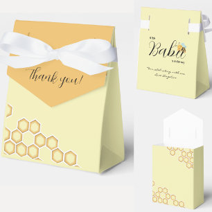 Thank you yellow honeycomb bee Baby Shower Favour Box