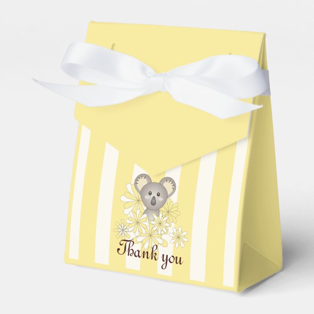 Thank You Yellow Koala Baby Shower | Kids Birthday Favour Box (Front Side)