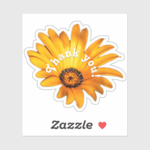 Thank you yellow orange flower blossom sticker