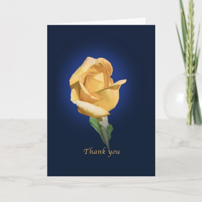 Thank You, Yellow Rose Bud Card (Front)