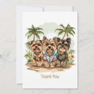 Thank You Yorkshire Terrier Dogs Hawaiian Shirts Card
