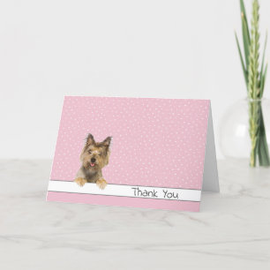Thank You Yorkshire Terrier on Polka Dots Card