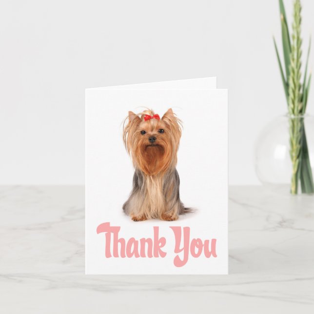 Thank You Yorkshire Terrier Puppy Card - Blank (Front)