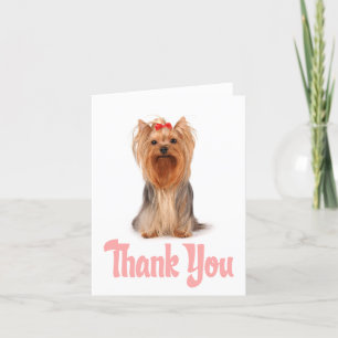 Thank You Yorkshire Terrier Puppy Card - Blank