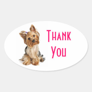 Thank You Yorkshire Terrier Puppy Dog Stickers
