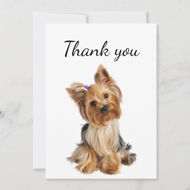 Thank You Yorkshire Terrier Yorkie Dog Pet Animal (Front)