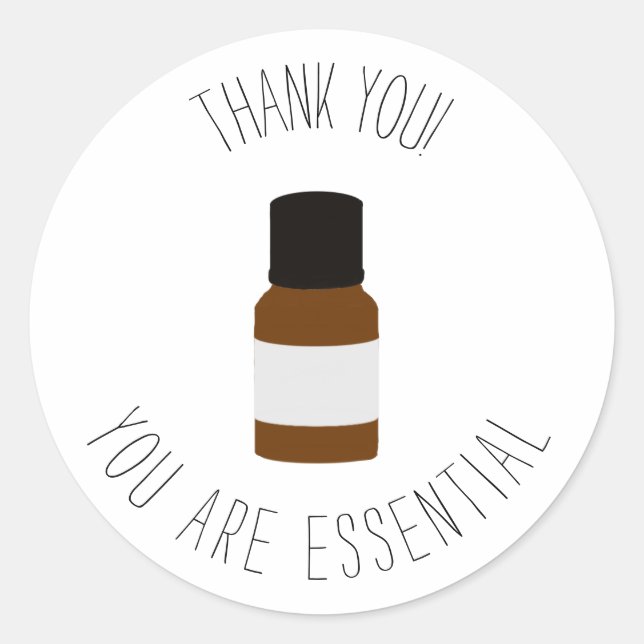 Thank You, You Are Essential Oil Sticker (Front)