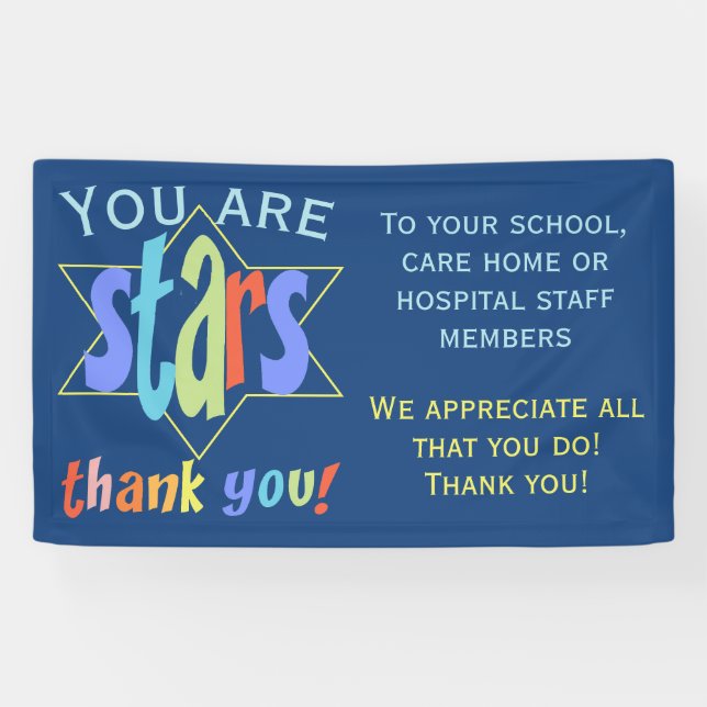 Thank You You Are Stars Appreciation Banner (Horizontal)
