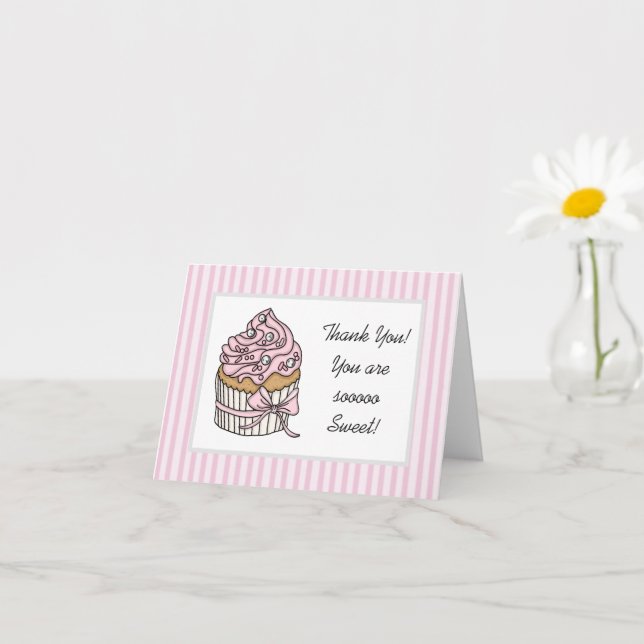 Thank You | You are Sweet Pink Cupcake Card (Small Plant)