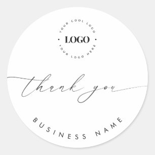 Thank You Your Logo Here Small Business Company Classic Round Sticker