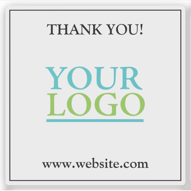 Thank You, Your Logo or Art, Name & Website Square (Front)