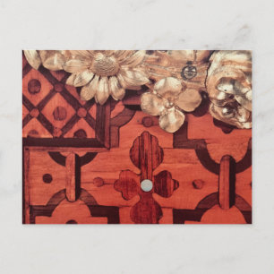 Thank You, your name, inlaid wood & gold image, Postcard