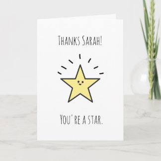Thank you you're a star card