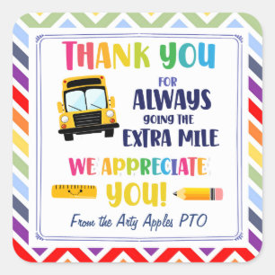 Thank you you're an awesome bus driver square sticker