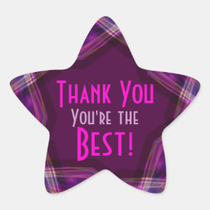 Thank You- You're the Best Star Sticker