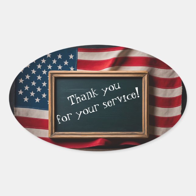 Thank youi for your service! oval sticker (Front)