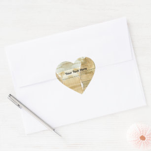 Thank YounCoffee Stained Ledger Accounting Papper Heart Sticker