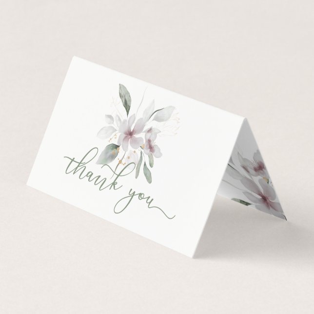 Thank your typography with floral arraignment business card (Front)