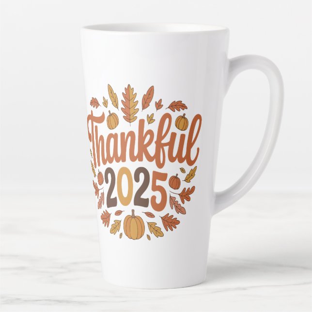 Thankful 2025 Autumn Pumpkin Thanksgiving Mug (Right)