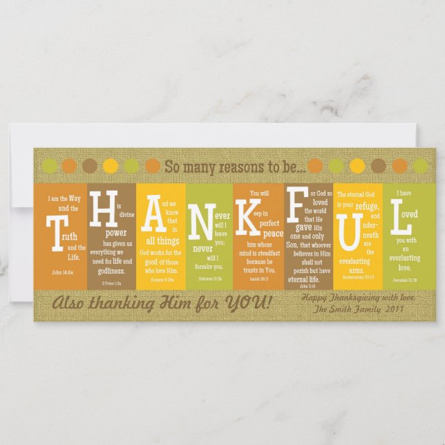 THANKFUL 2-Sided Scripture Thanksgiving Card (Front)