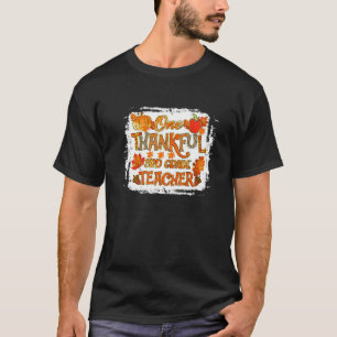 Thankful 3rd Grade Teacher Pumpkin Fall Leopard Th T-Shirt