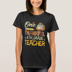 Thankful 8th Grade Teacher Pumpkin Fall Thanksgivi T-Shirt