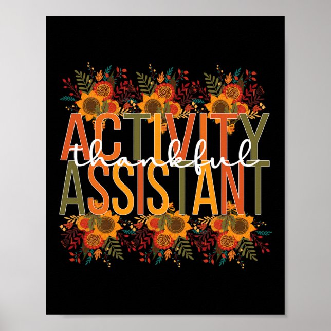 Thankful Activity Assistant Thanksgiving  Poster (Front)