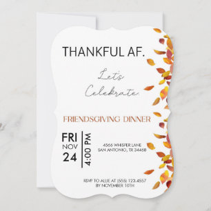 Thankful AF Friendsgiving Editable Invite