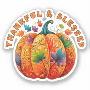 Thankful and Blessed Autumn Pumpkin
