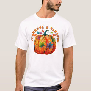 Thankful and Blessed Autumn Pumpkin T-Shirt