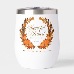 Thankful and Blessed Autumn Pumpkin Wreath T-Shirt