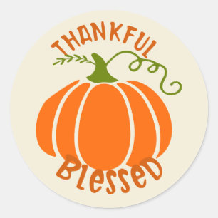 Thankful and Blessed  Classic Round Sticker